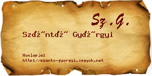 Szántó Györgyi névjegykártya